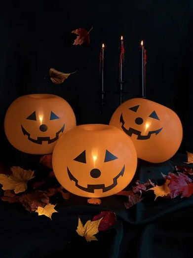 Balony świecące Dynie 25cm 5szt PLB1 Halloween PartyDeco